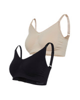 Original graviditets og amme-bh 2-pak - Beige+sort