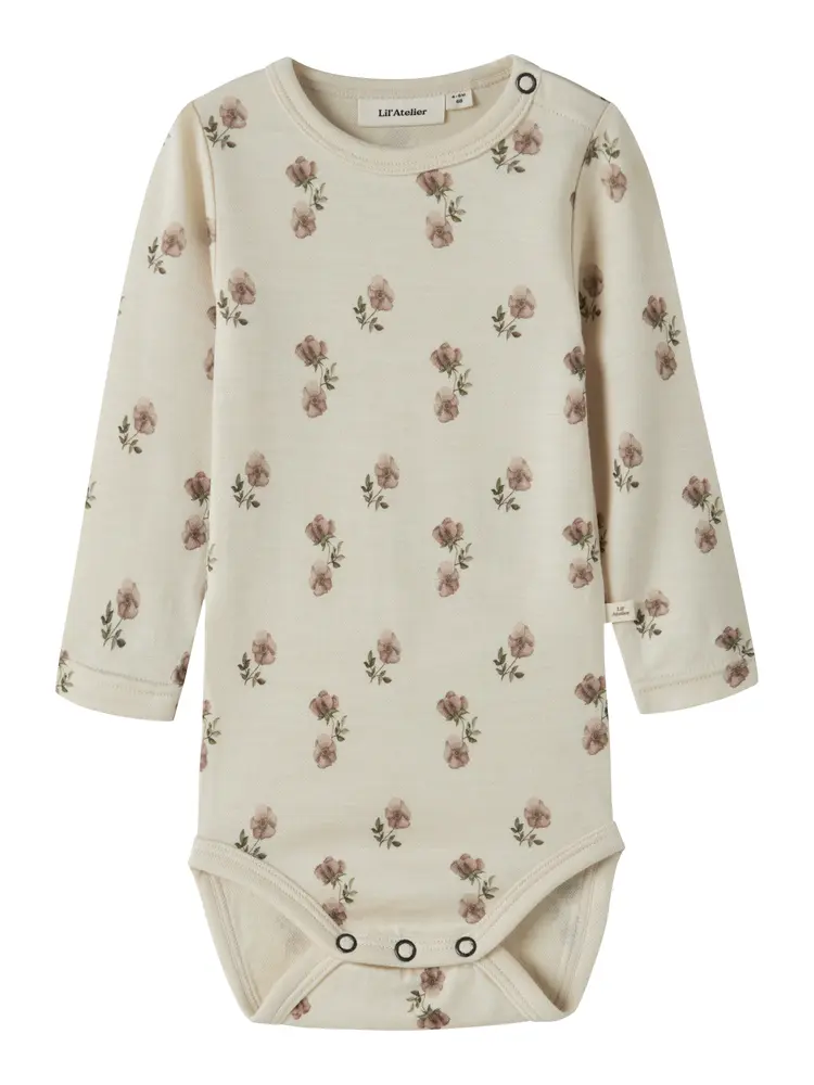 Lil' Atelier Nilo Nun Langærmet Uld Slim Body - Turtledove - 56
