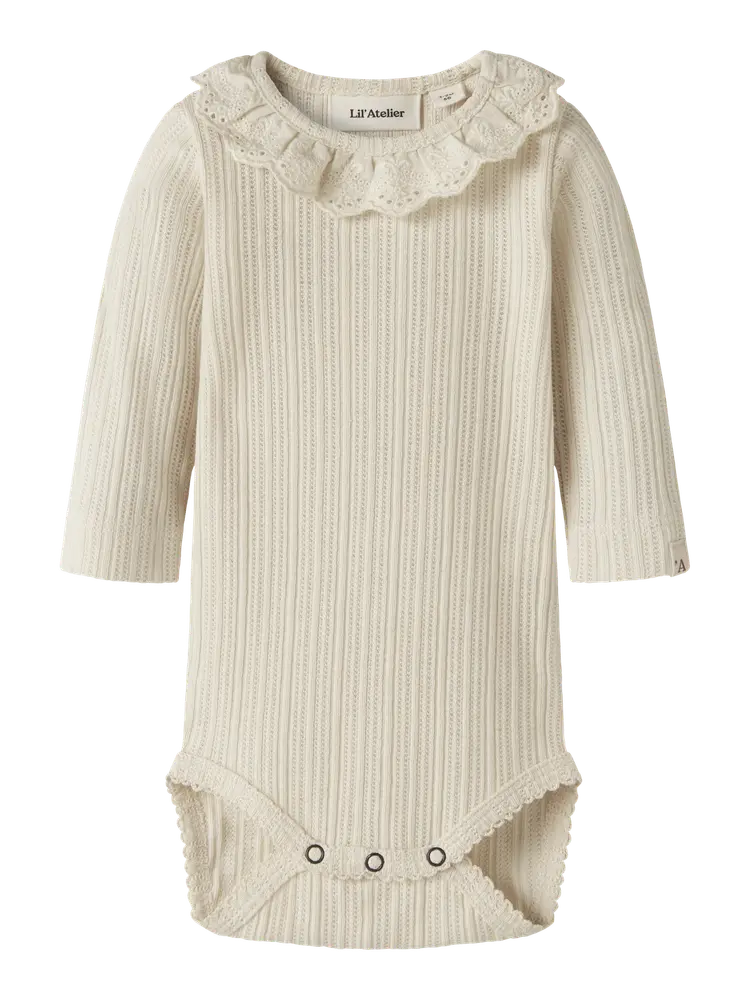 Lil' Atelier Luva Langærmet Slim Body - Turtledove - 56