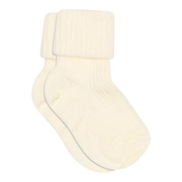 Uld Ankelstrømpe I Rib - Off White 432