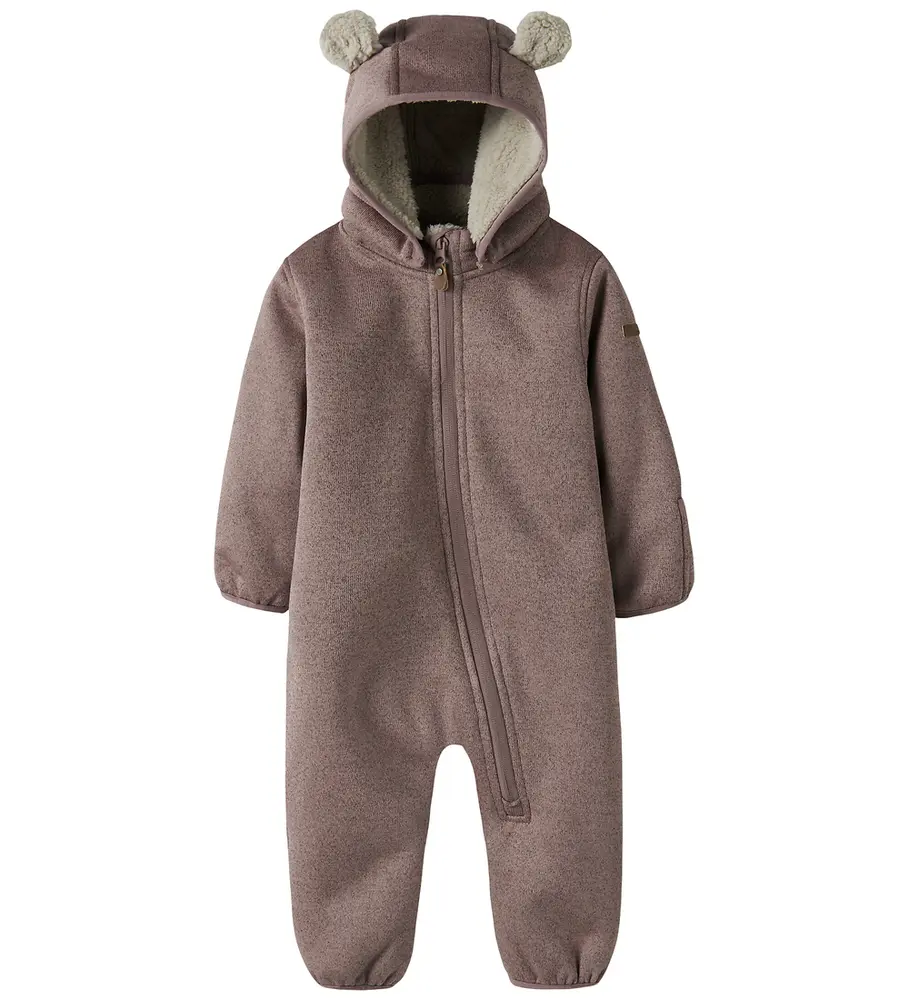 Name It Softshelldragt m. Fleece - NbnMada08 - Silver Mink m. Ør