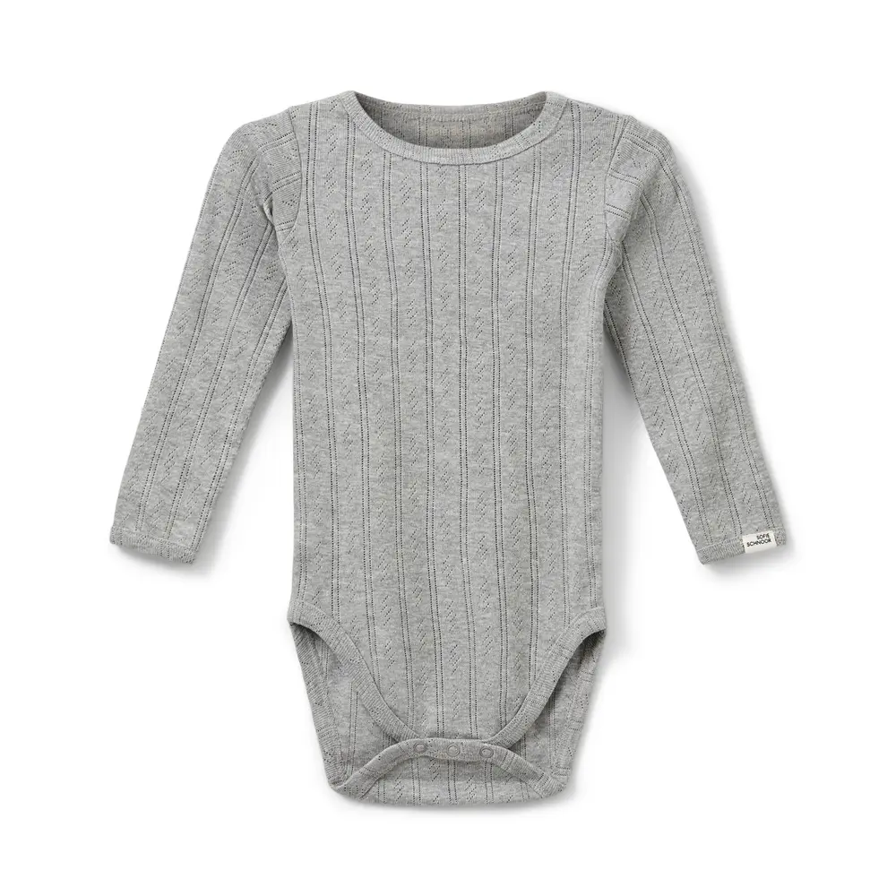 Dicte Langærmet Body - Grey mel - 56 billede