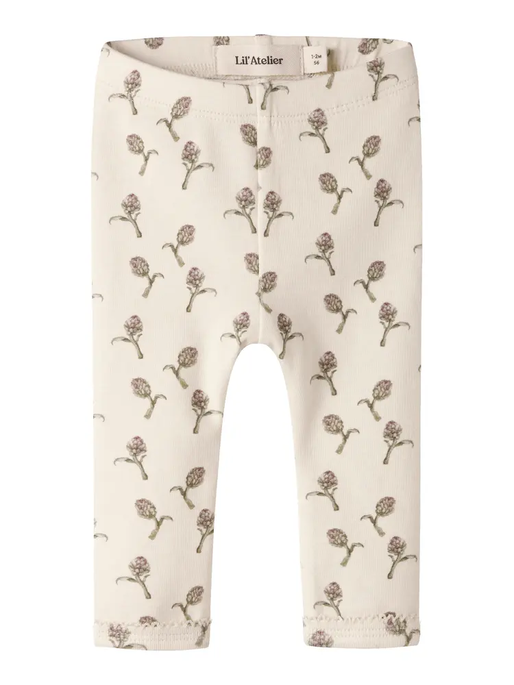 Lil Atelier Leggings - NbfGayo - Slim - Turtledove/ARTICHOKE