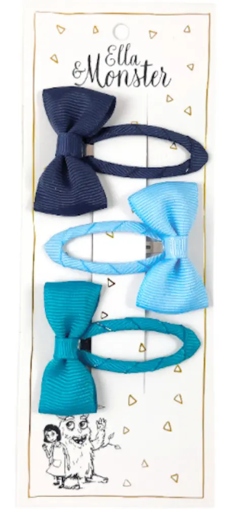 Hårclips Dusty Blue Bow billede