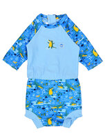 Happy nappy sunsuit - Crocodile swamp blue