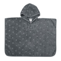  Poncho med hætte, frotté, Stormy blue, 110-140