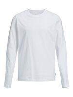 Basis tee langærmet o-neck - White